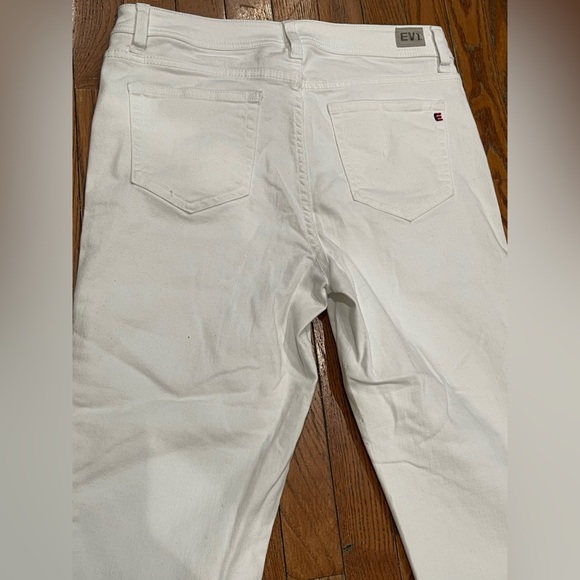 Women's White Pants with Striped Detail - Picture 14 of 14